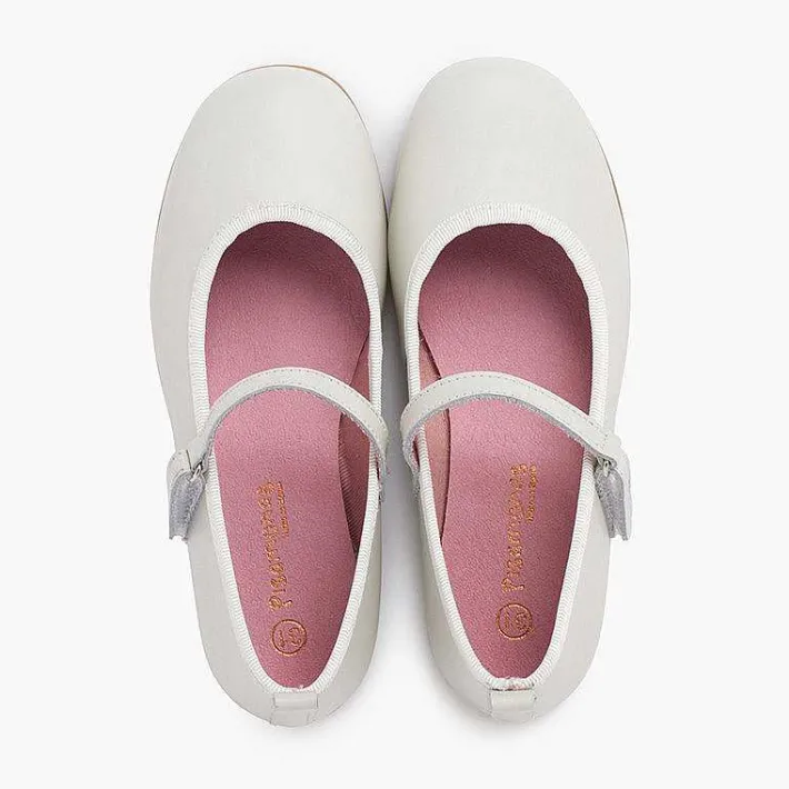 Zapatos Comunión<Pisamonas Merceditas Ceremonia Niña Tira Adherente Fina