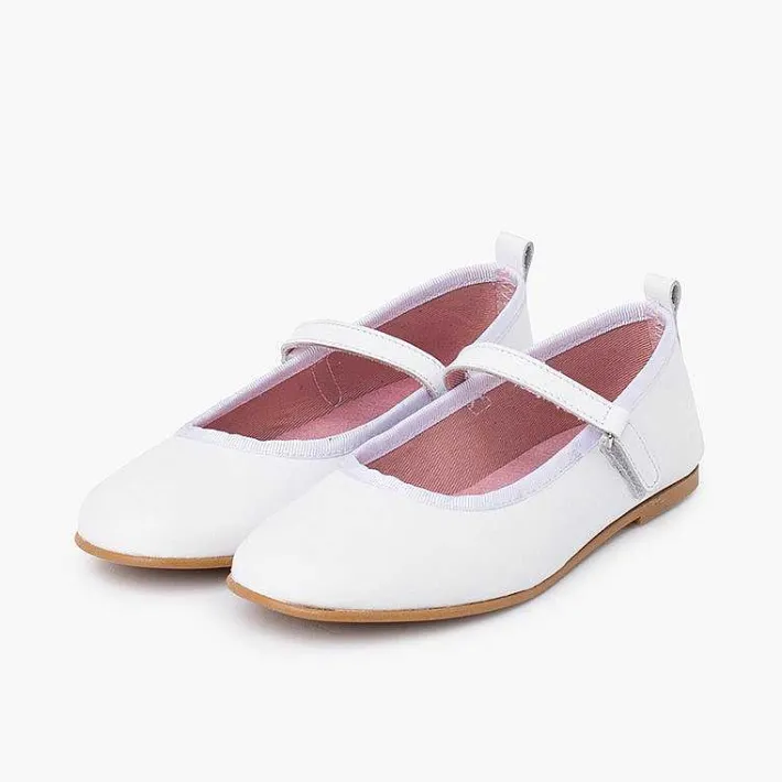 Zapatos Comunión<Pisamonas Merceditas Ceremonia Niña Tira Adherente Fina