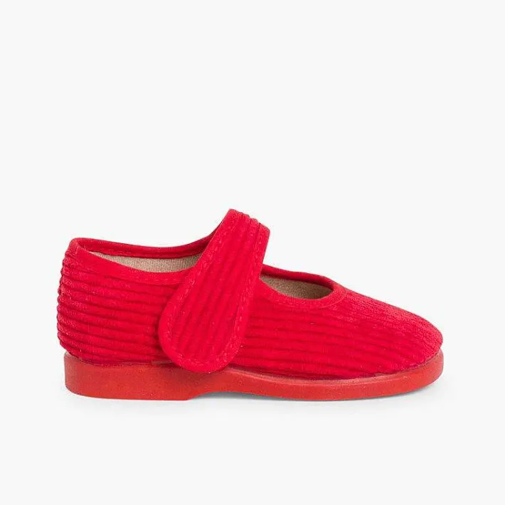Zapatillas Casa<Pisamonas Merceditas De Pana Niñas Para Casa