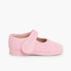 Zapatillas Casa<Pisamonas Merceditas De Pana Niñas Para Casa