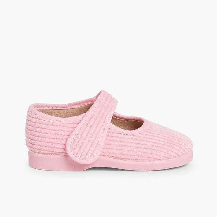 Zapatillas Casa<Pisamonas Merceditas De Pana Niñas Para Casa