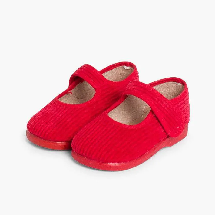 Zapatillas Casa<Pisamonas Merceditas De Pana Niñas Para Casa