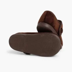 Merceditas Niña<Pisamonas Merceditas De Terciopelo Con Boton Tira Adherente Para Niñas