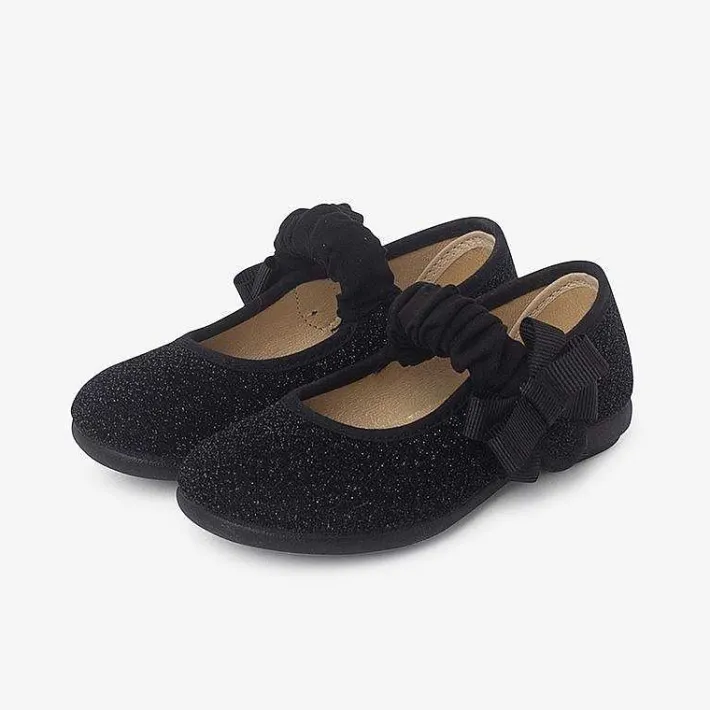 Merceditas Niña<Pisamonas Merceditas Glitter Y Lazo Niña Color Negro