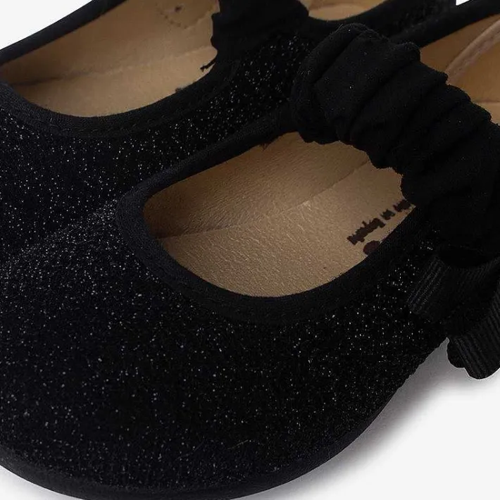 Merceditas Niña<Pisamonas Merceditas Glitter Y Lazo Niña Color Negro