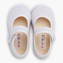Zapatos Comunión<Pisamonas Merceditas Lino Adorno Boton