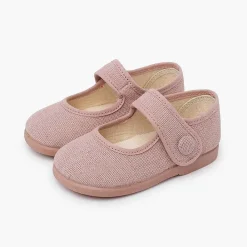 Zapatos Comunión<Pisamonas Merceditas Lino Adorno Boton