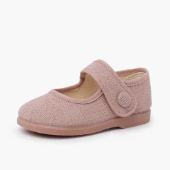 Zapatos Comunión<Pisamonas Merceditas Lino Adorno Boton