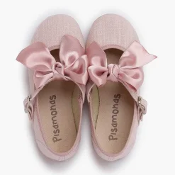 Zapatos Comunión<Pisamonas Merceditas Lino Ceremonia Lazo Raso
