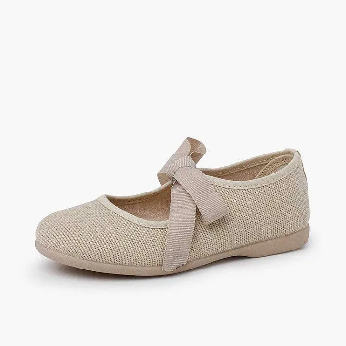Zapatos Comunión<Pisamonas Merceditas Lino Cierre Lazo Faya