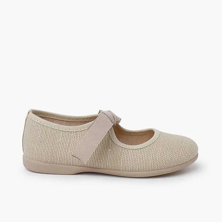 Zapatos Comunión<Pisamonas Merceditas Lino Cierre Lazo Faya