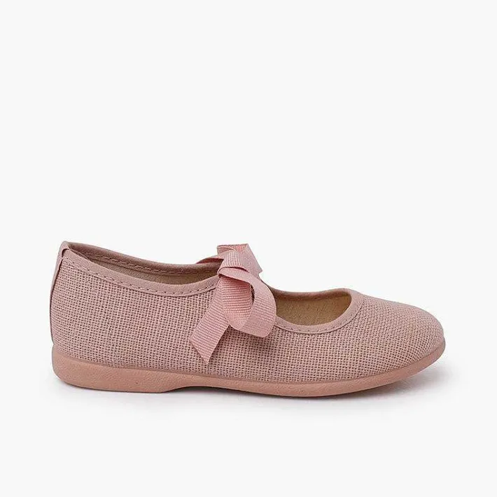 Zapatos Comunión<Pisamonas Merceditas Lino Cierre Lazo Faya
