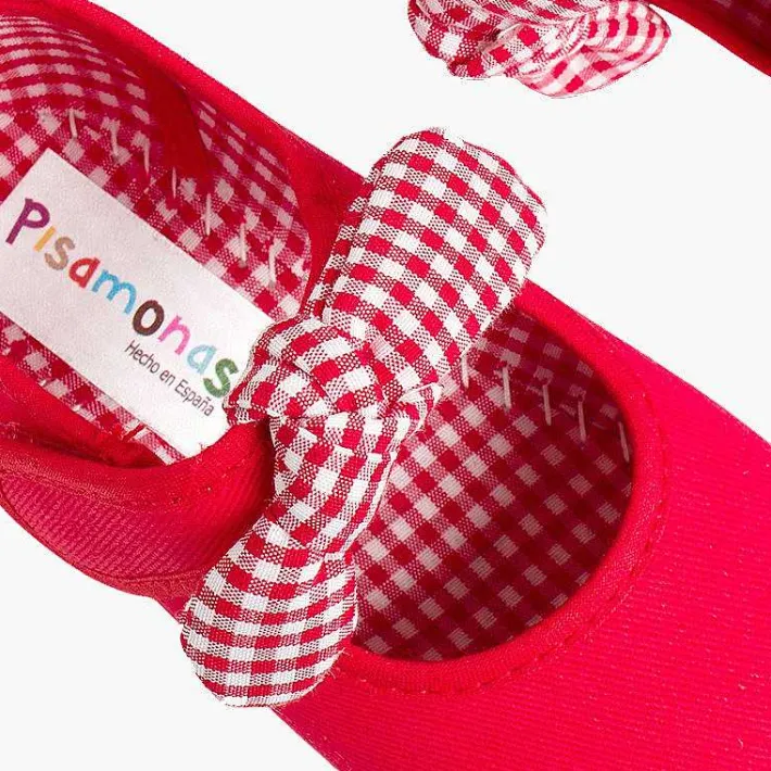 Merceditas Niña<Pisamonas Merceditas Lona Tira Adherente Con Lazo De Vichy