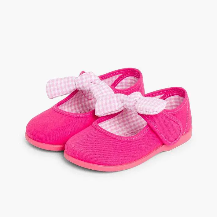 Merceditas Niña<Pisamonas Merceditas Lona Tira Adherente Con Lazo De Vichy