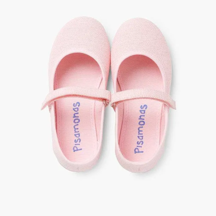 Zapatos Comunión<Pisamonas Merceditas Niña De Lino Tira Adherente Fino