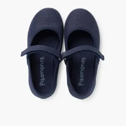 Zapatos Comunión<Pisamonas Merceditas Niña De Lino Tira Adherente Fino