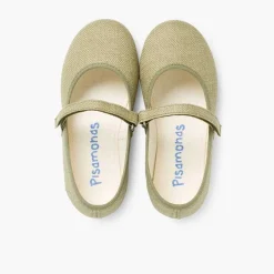 Zapatos Comunión<Pisamonas Merceditas Niña De Lino Tira Adherente Fino