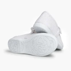 Zapatos Comunión<Pisamonas Merceditas Niña De Lino Tira Adherente Fino
