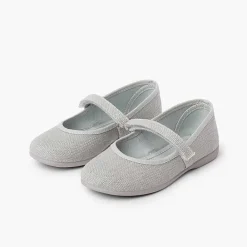 Zapatos Comunión<Pisamonas Merceditas Niña De Lino Tira Adherente Fino