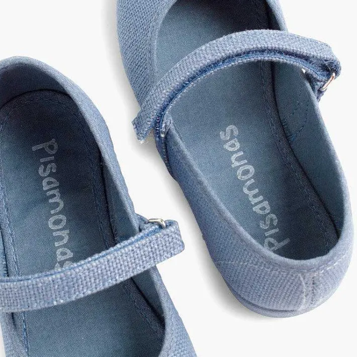Zapatos Comunión<Pisamonas Merceditas Niña De Lino Tira Adherente Fino