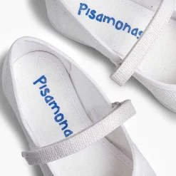 Zapatos Comunión<Pisamonas Merceditas Niña De Lino Tira Adherente Fino