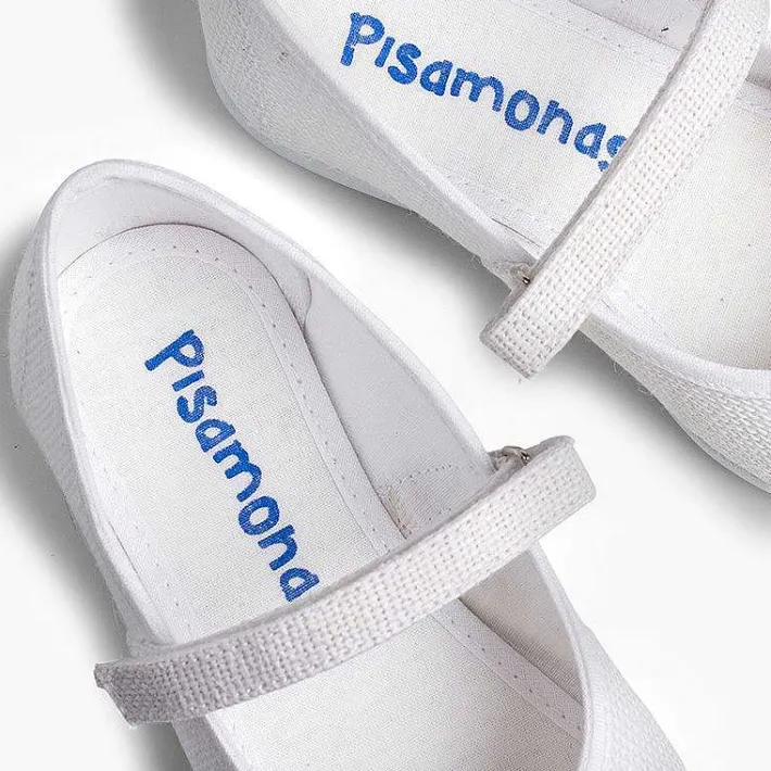 Zapatos Comunión<Pisamonas Merceditas Niña De Lino Tira Adherente Fino