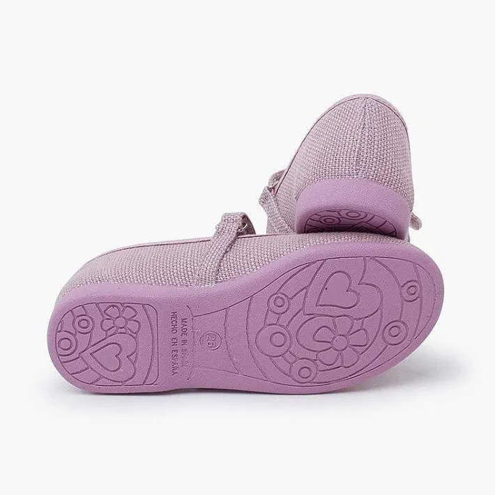 Zapatos Comunión<Pisamonas Merceditas Niña De Lino Tira Adherente Fino