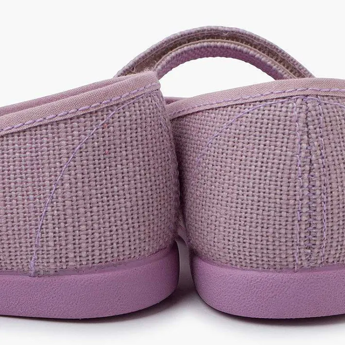 Zapatos Comunión<Pisamonas Merceditas Niña De Lino Tira Adherente Fino