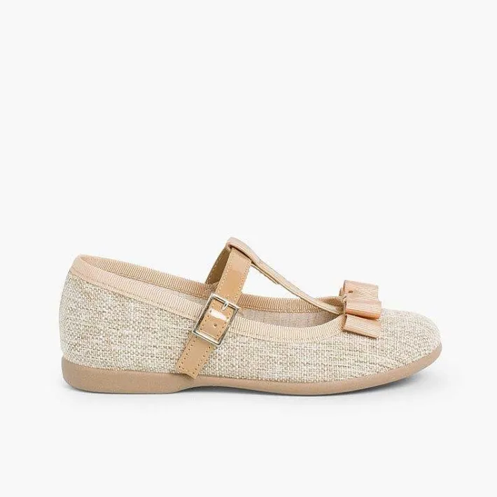 Zapatos Comunión<Pisamonas Merceditas Niña De Tira Con Lazo