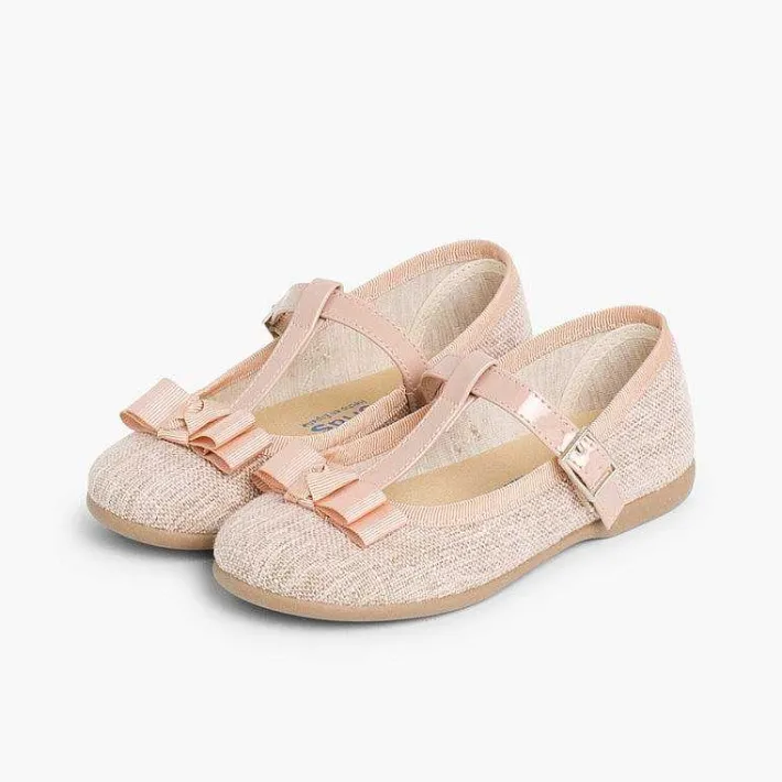 Zapatos Comunión<Pisamonas Merceditas Niña De Tira Con Lazo