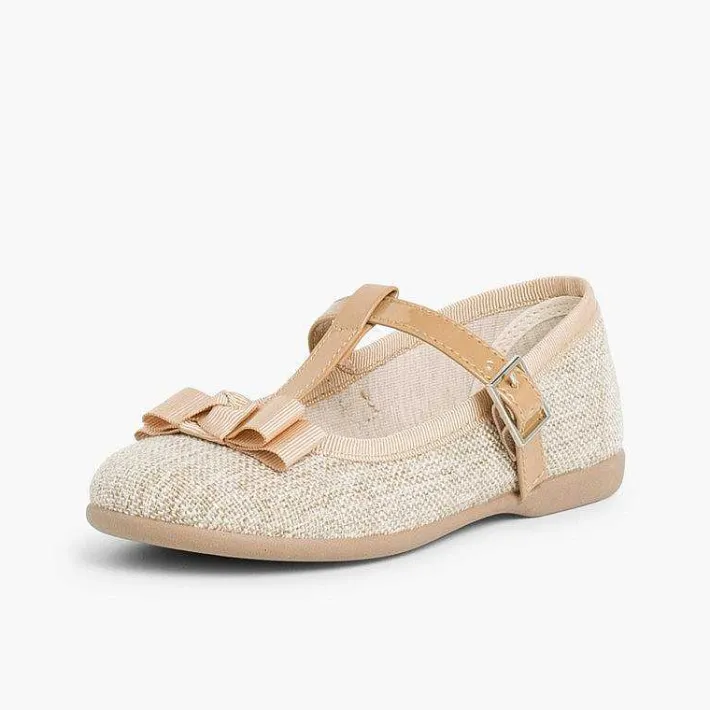 Zapatos Comunión<Pisamonas Merceditas Niña De Tira Con Lazo