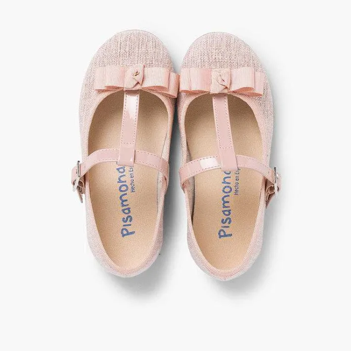 Zapatos Comunión<Pisamonas Merceditas Niña De Tira Con Lazo