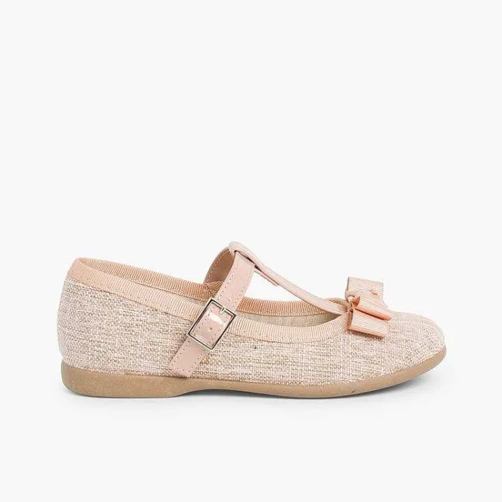 Zapatos Comunión<Pisamonas Merceditas Niña De Tira Con Lazo
