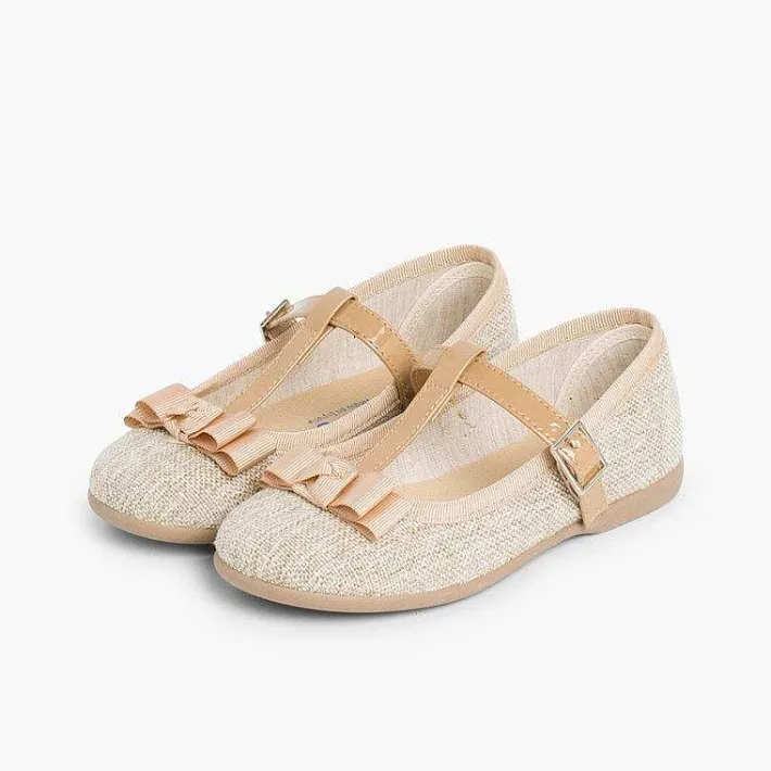 Zapatos Comunión<Pisamonas Merceditas Niña De Tira Con Lazo