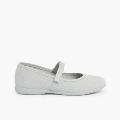 Zapatos Comunión<Pisamonas Merceditas Niña Tela Tira Adherente Fina