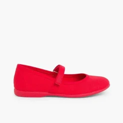 Zapatos Comunión<Pisamonas Merceditas Niña Tela Tira Adherente Fina