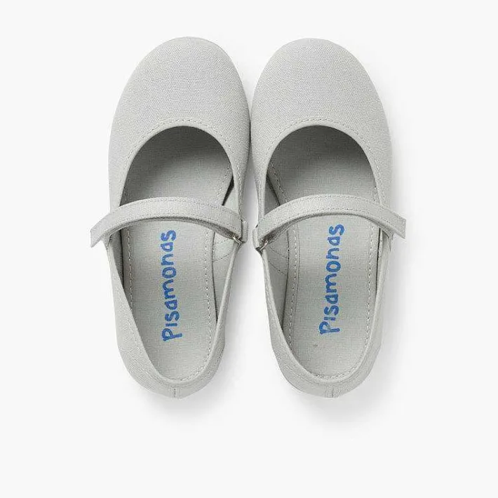Zapatos Comunión<Pisamonas Merceditas Niña Tela Tira Adherente Fina