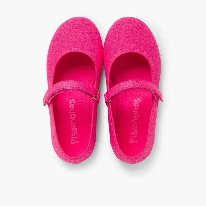 Zapatos Comunión<Pisamonas Merceditas Niña Tela Tira Adherente Fina