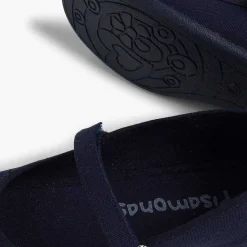 Zapatos Comunión<Pisamonas Merceditas Niña Tela Tira Adherente Fina