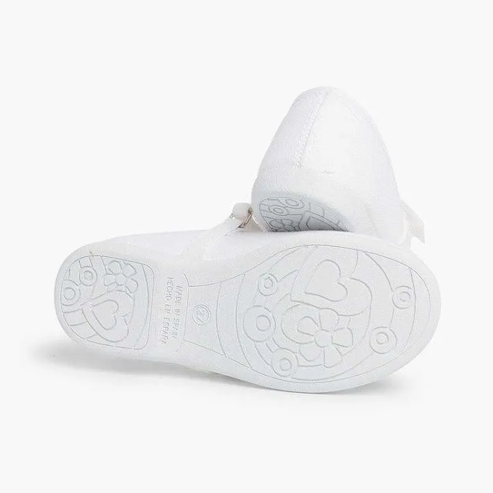 Zapatos Comunión<Pisamonas Merceditas Niña Tela Tira Adherente Fina