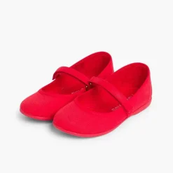 Zapatos Comunión<Pisamonas Merceditas Niña Tela Tira Adherente Fina