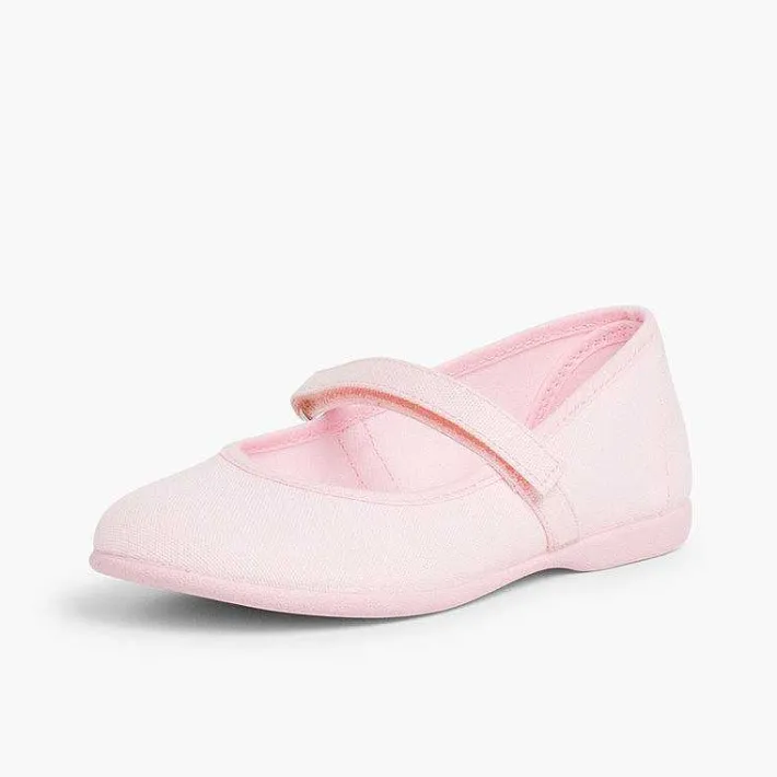 Zapatos Comunión<Pisamonas Merceditas Niña Tela Tira Adherente Fina