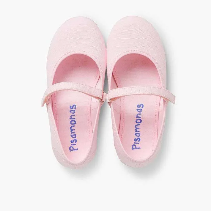 Zapatos Comunión<Pisamonas Merceditas Niña Tela Tira Adherente Fina