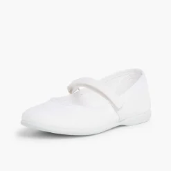 Zapatos Comunión<Pisamonas Merceditas Niña Tela Tira Adherente Fina