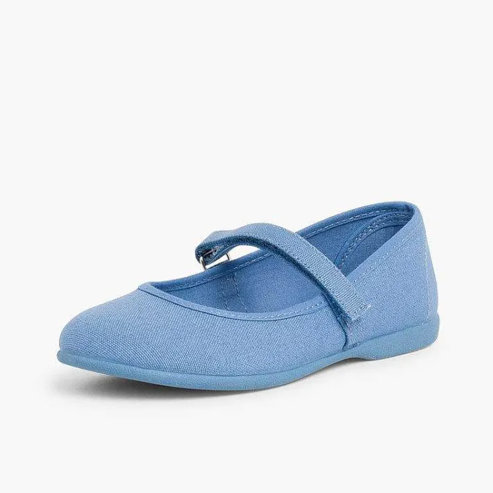 Zapatos Comunión<Pisamonas Merceditas Niña Tela Tira Adherente Fina