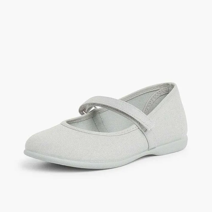 Zapatos Comunión<Pisamonas Merceditas Niña Tela Tira Adherente Fina
