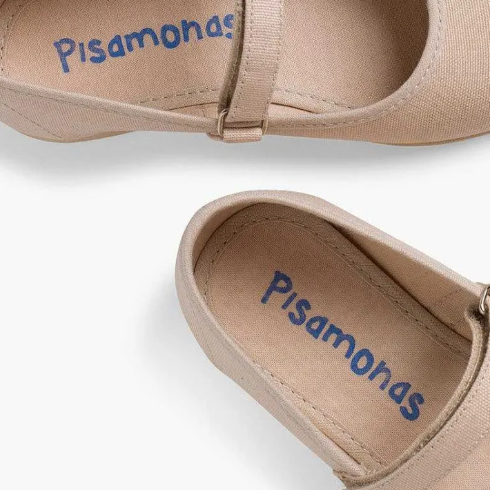 Zapatos Comunión<Pisamonas Merceditas Niña Tela Tira Adherente Fina