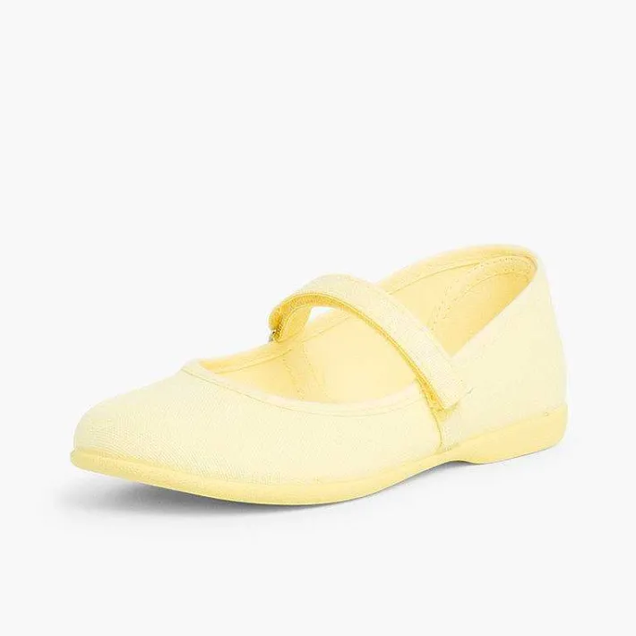 Zapatos Comunión<Pisamonas Merceditas Niña Tela Tira Adherente Fina