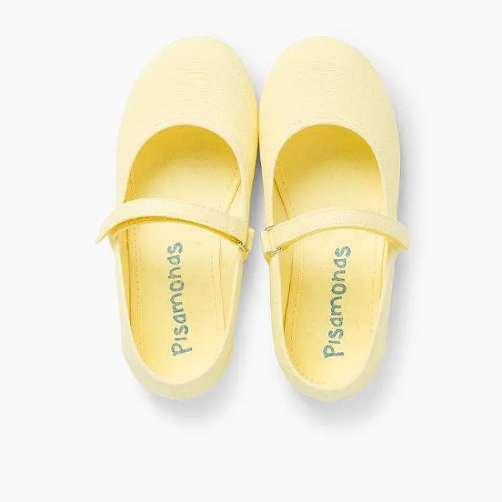 Zapatos Comunión<Pisamonas Merceditas Niña Tela Tira Adherente Fina