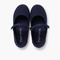 Zapatos Comunión<Pisamonas Merceditas Niña Tela Tira Adherente Fina